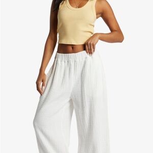 BIllabong Follow Me Pant 2 White Wide-Leg Gauze Pants size large